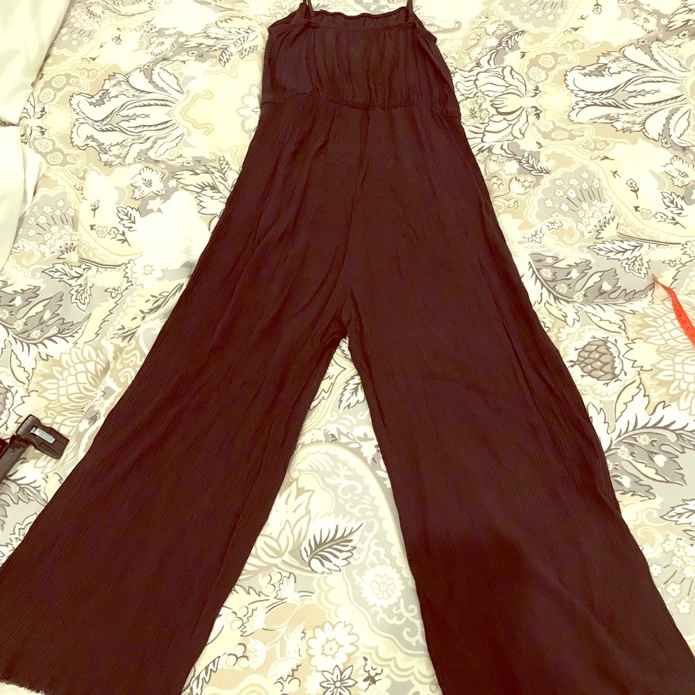 Black strap long romper